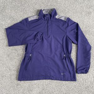 NIKE Golf Women's 1/4 Zip Pullover Jacket Windbreaker Purple Size Medium